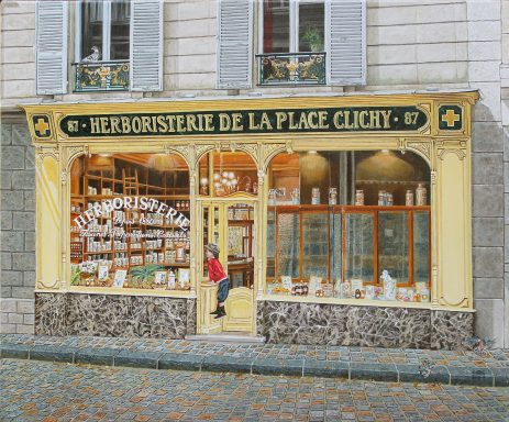 Boutique charmante avec une devanture colorée, exposant des produits artisanaux.